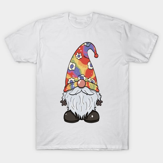 Tranquility with a Lighthearted Retro Hippie Tie Dye Gnome T-Shirt by merchlovers